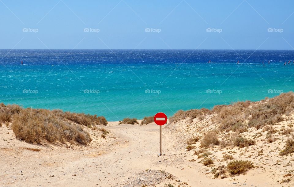 sotavento beach in costa calma on fuerteventura canary island in spain