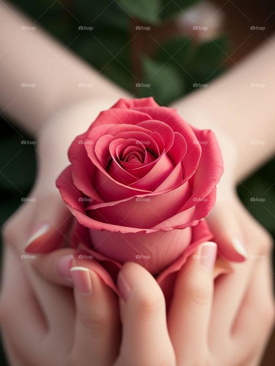 Beautiful rose in hand