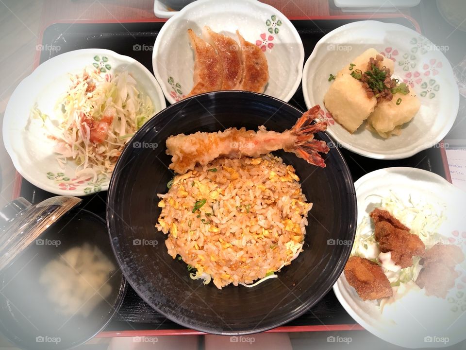 Japan fried rice set lunch