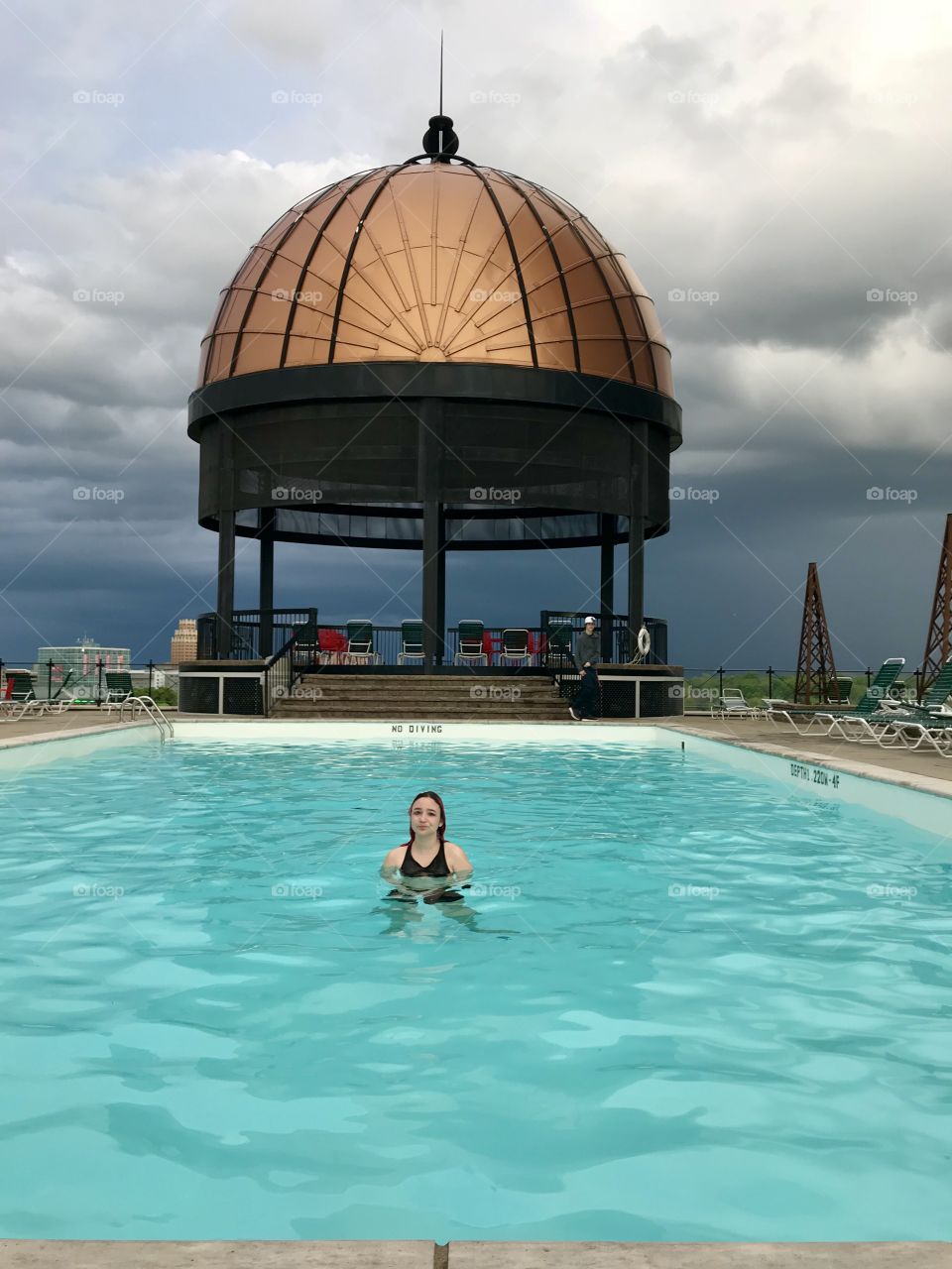 Just before a thunderstorm (May 2-4 weekend Canada) Roof top pool at Sheridan On the falls (model electric_godess85 on instagram)