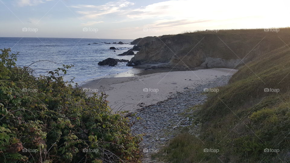 Tide coming in and breaking up on the coast of Pescadero. Just after dawn.