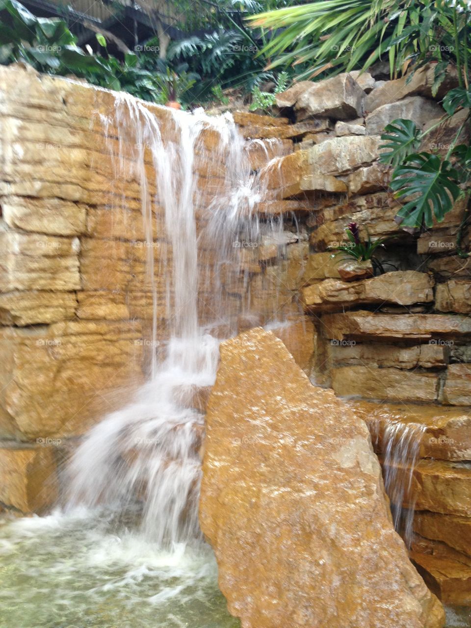 Hustling waterfall over the rocks