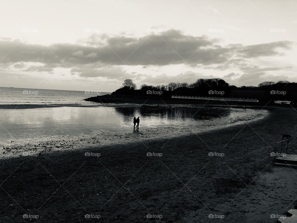 Broadsands beach in South Devon in Winter 2019