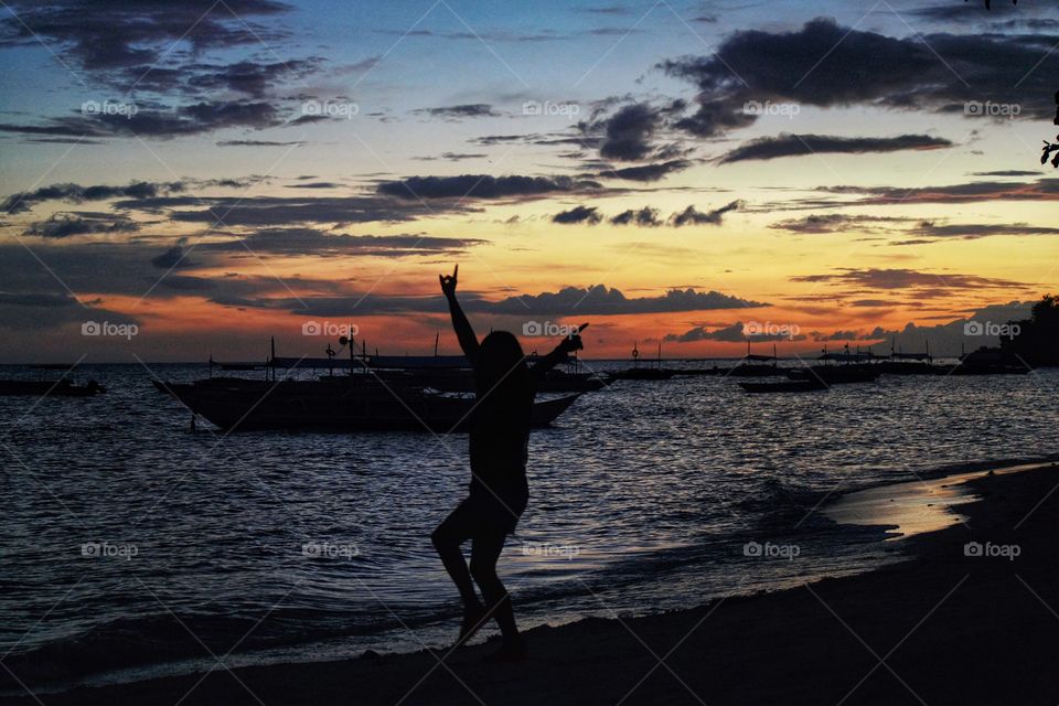 Behind the sunset is happiness 