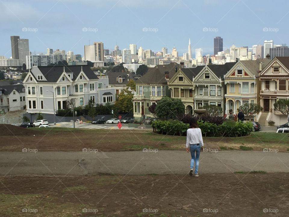 Tourist at Alamo square