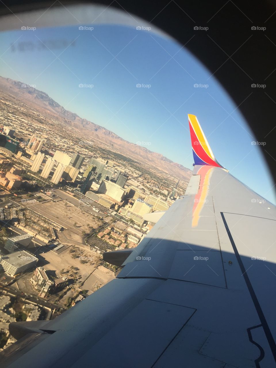 Farewell view of sin city from the sky