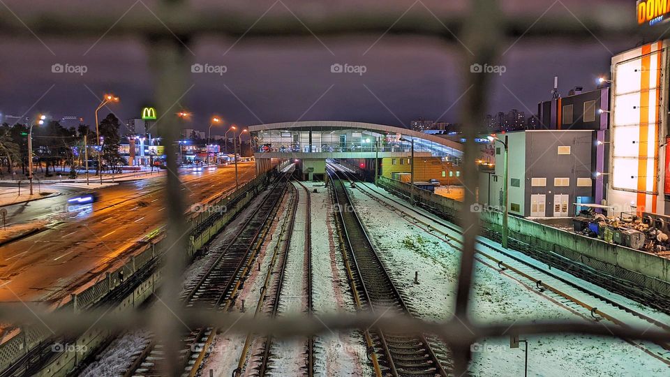 Kiev metro city at night