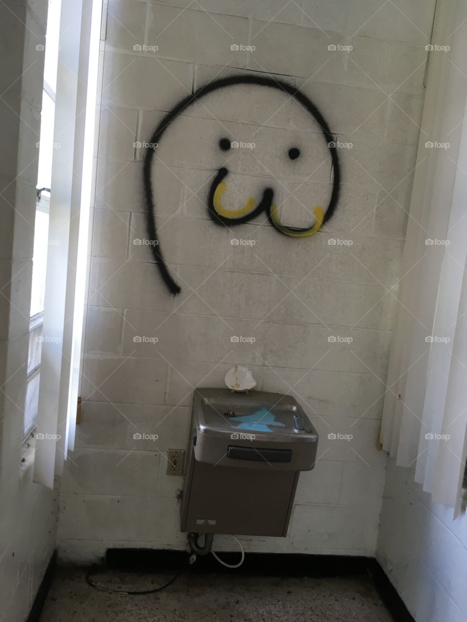 Graffiti at abandoned Robert Hungerford Prep School