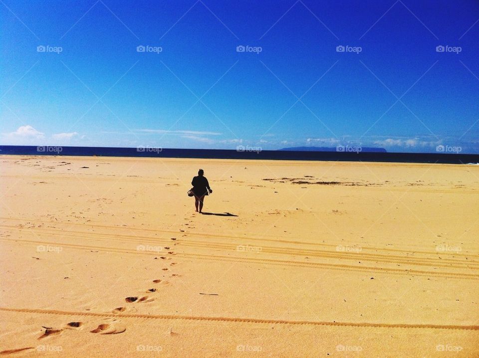 Walking on the beach