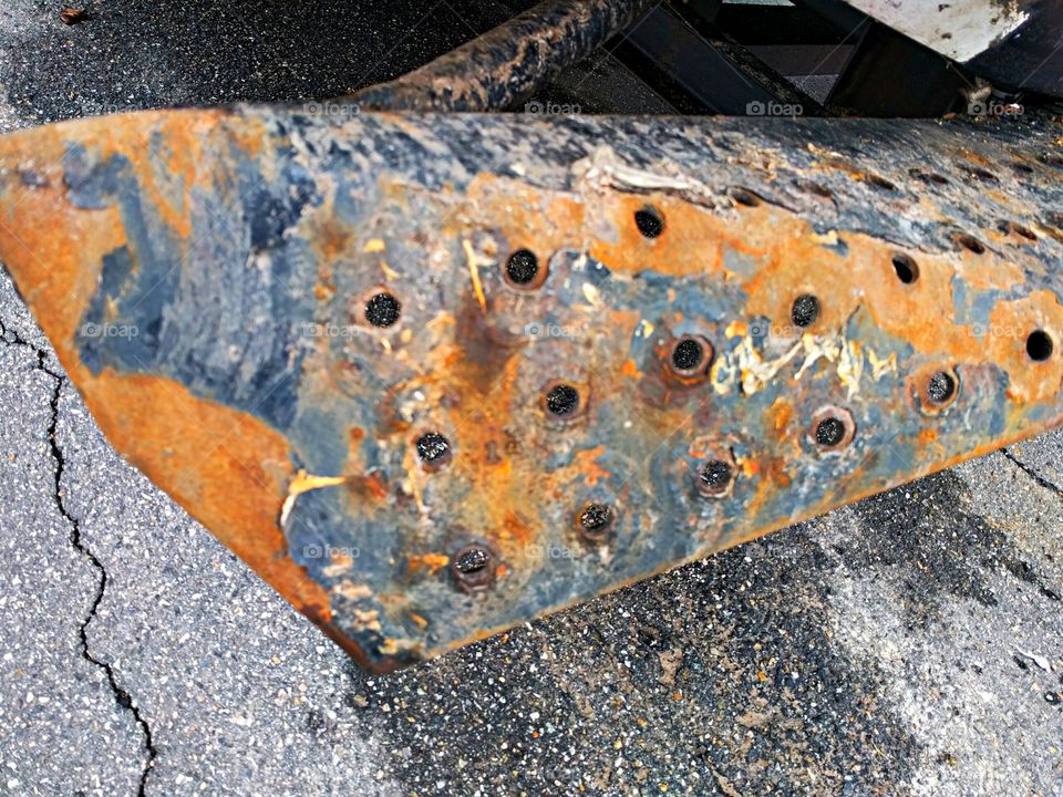 Rusty Dented Truck Bumper