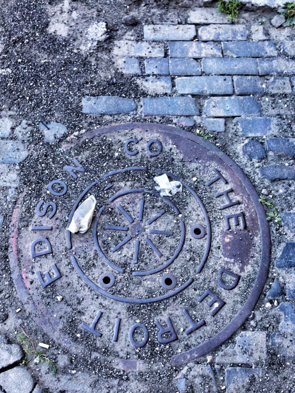 Detroit Manhole Cover. Downtown Detroit 