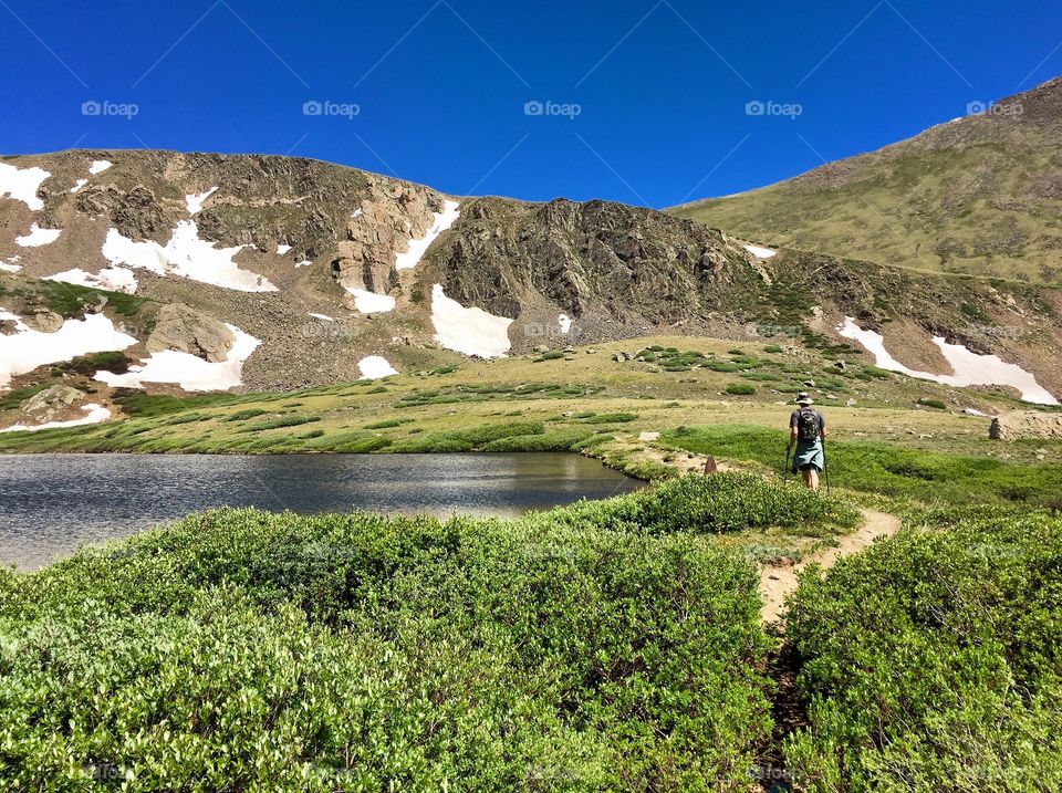 Summit lakes in the summer 
