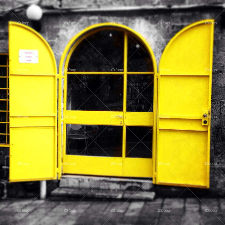 yellow art architecture door by bosk3270