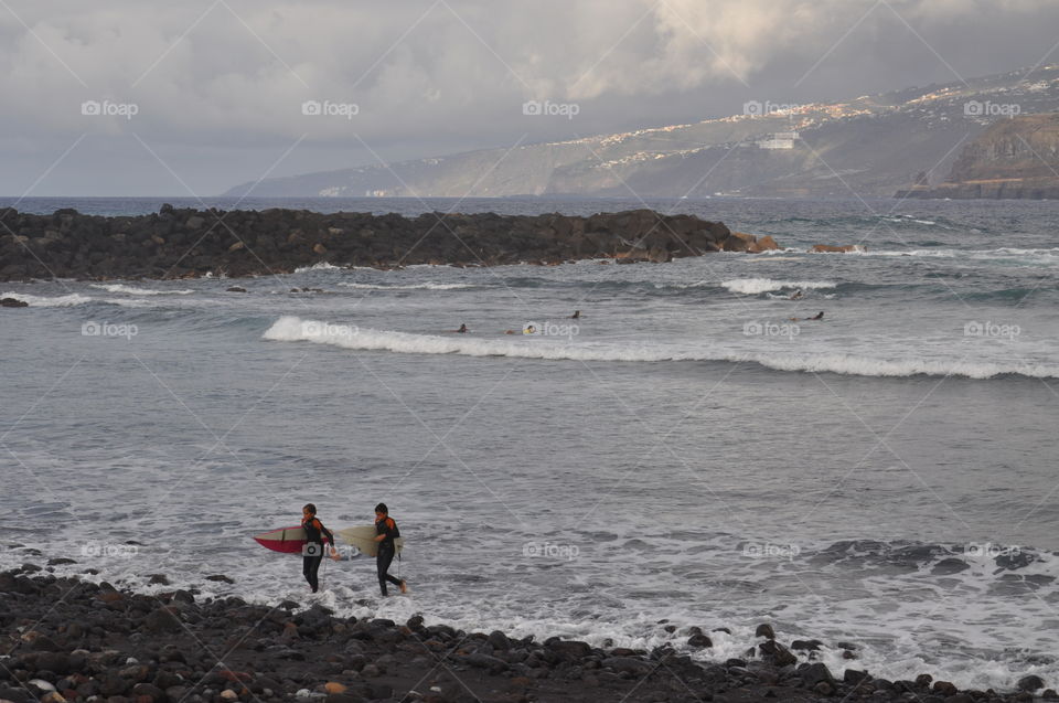 surfing on tenerife island