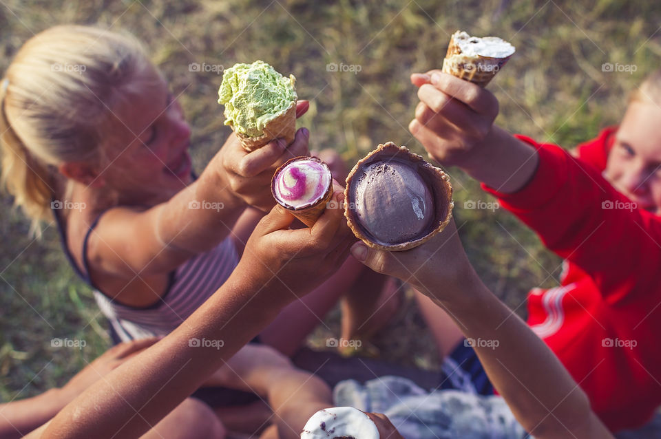 Summertime, ice cream, friends and family