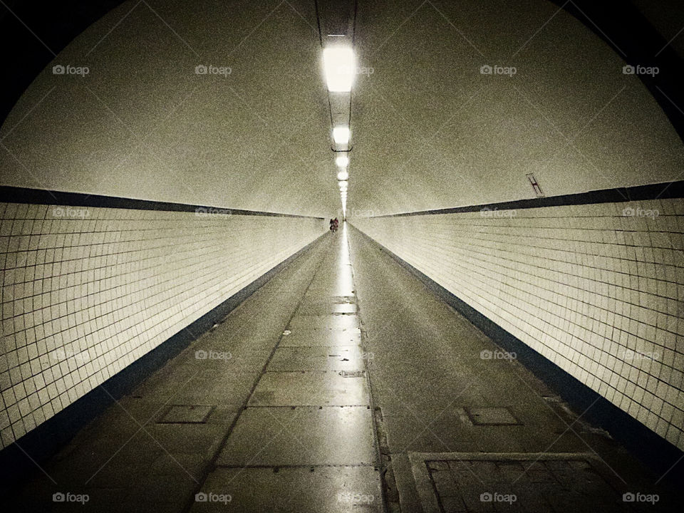 Tunnel, Antwerp, Belgium, white, light, walk, tiles, long, connection, 