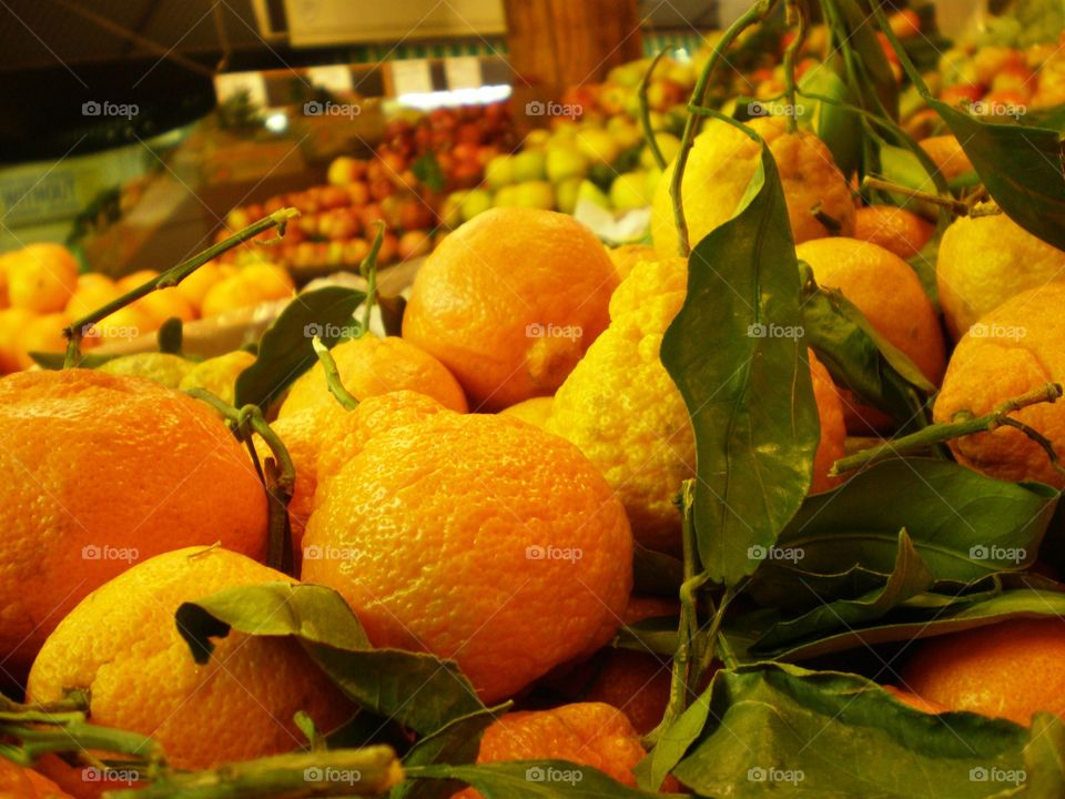 Closeup on Mandarin oranges
