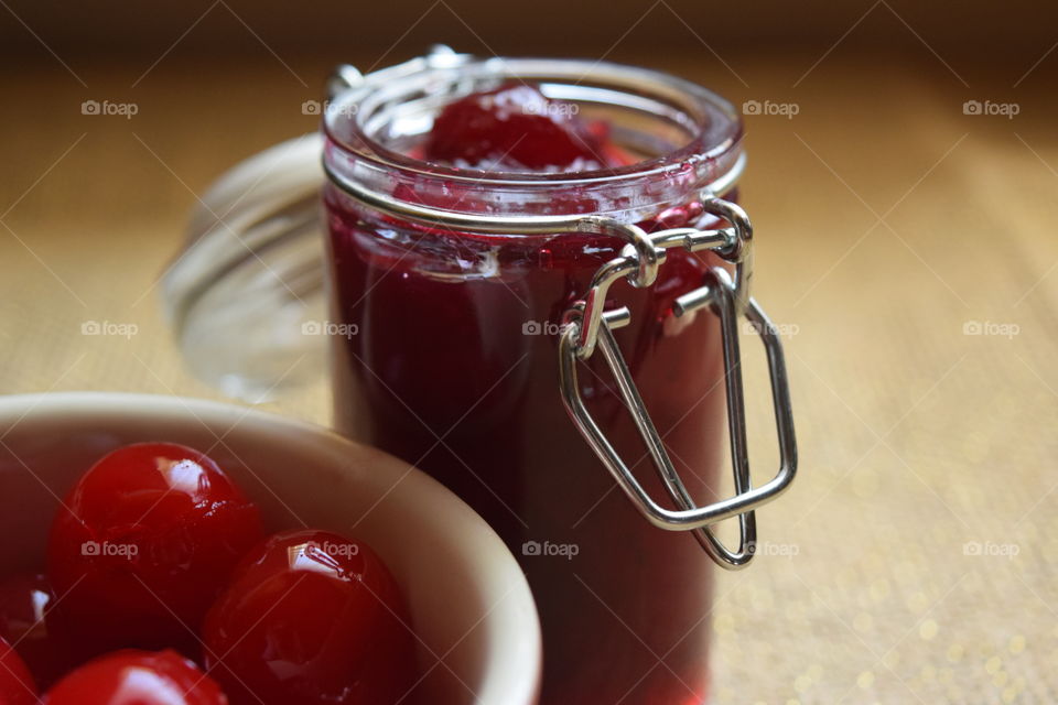 Homemade cherry jam