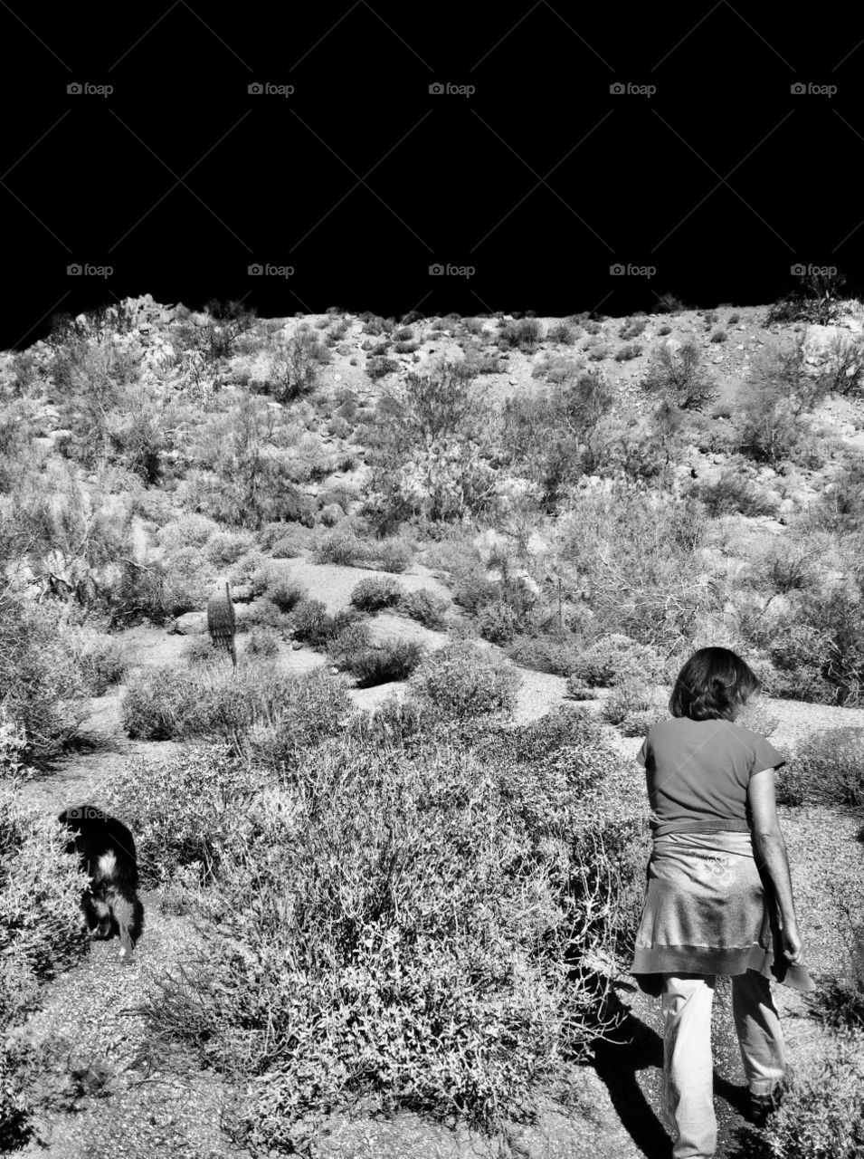 Black and white mountain hiking