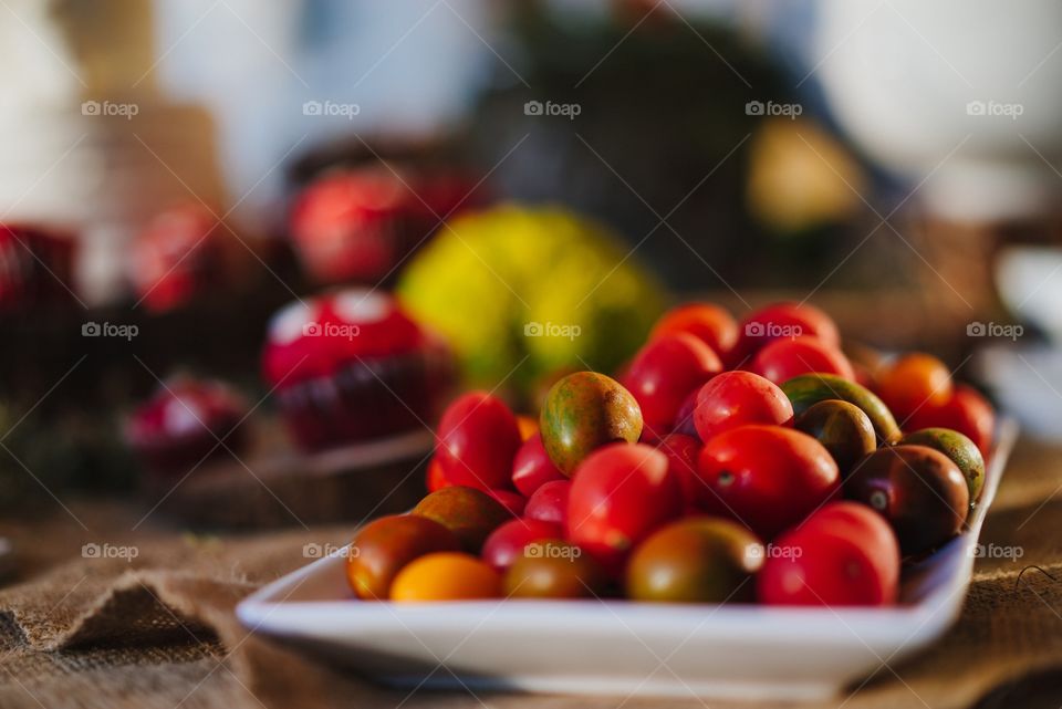 Tomatoes on tray