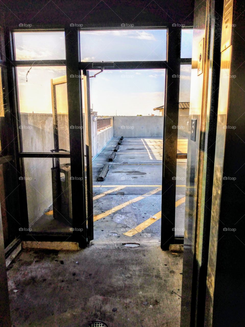 top floor parking garage exit