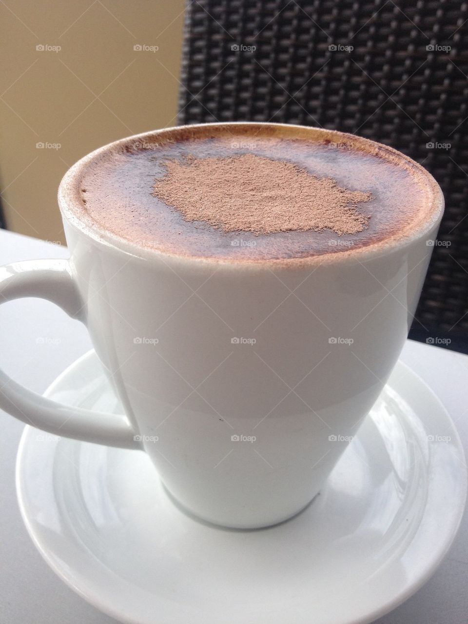 Mugg of cappuccino 