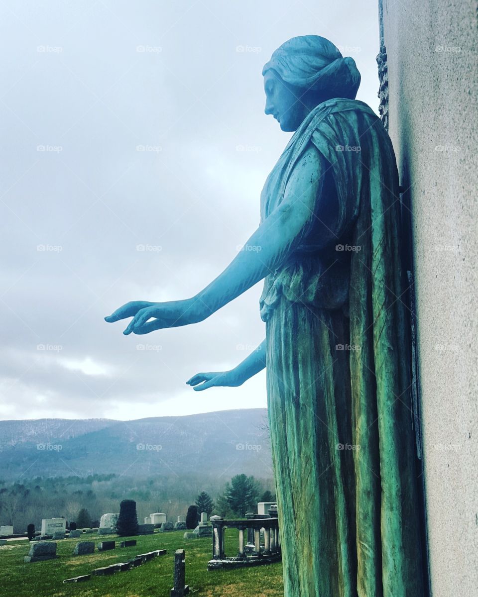 old bronze vintage statue