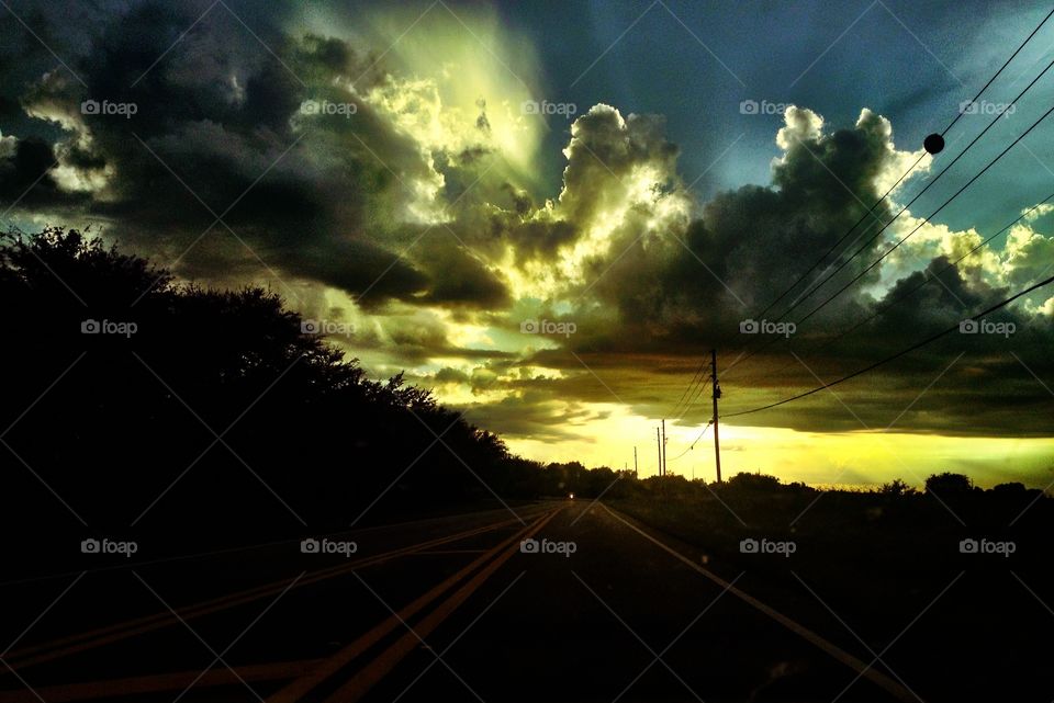 Landscape, Light, Road, Sunset, Sky