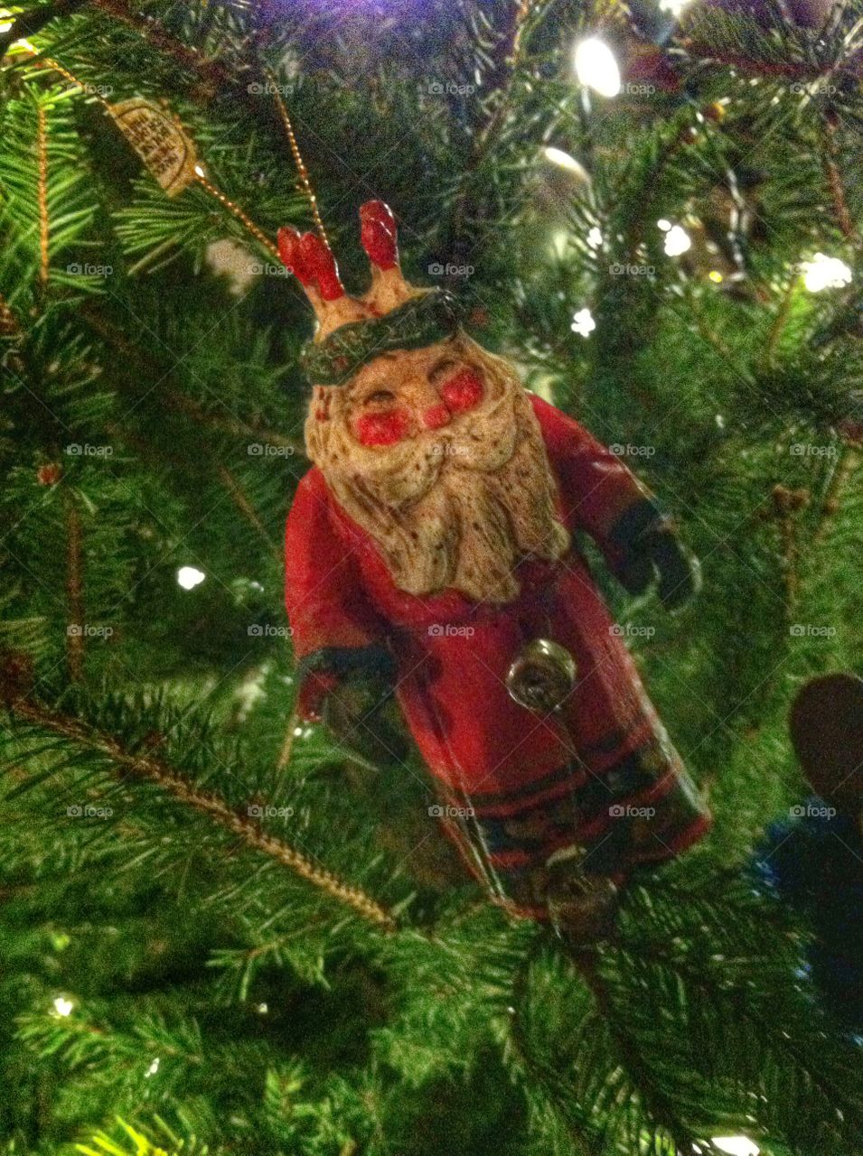 Christmas ornament . Santa ornament on the tree