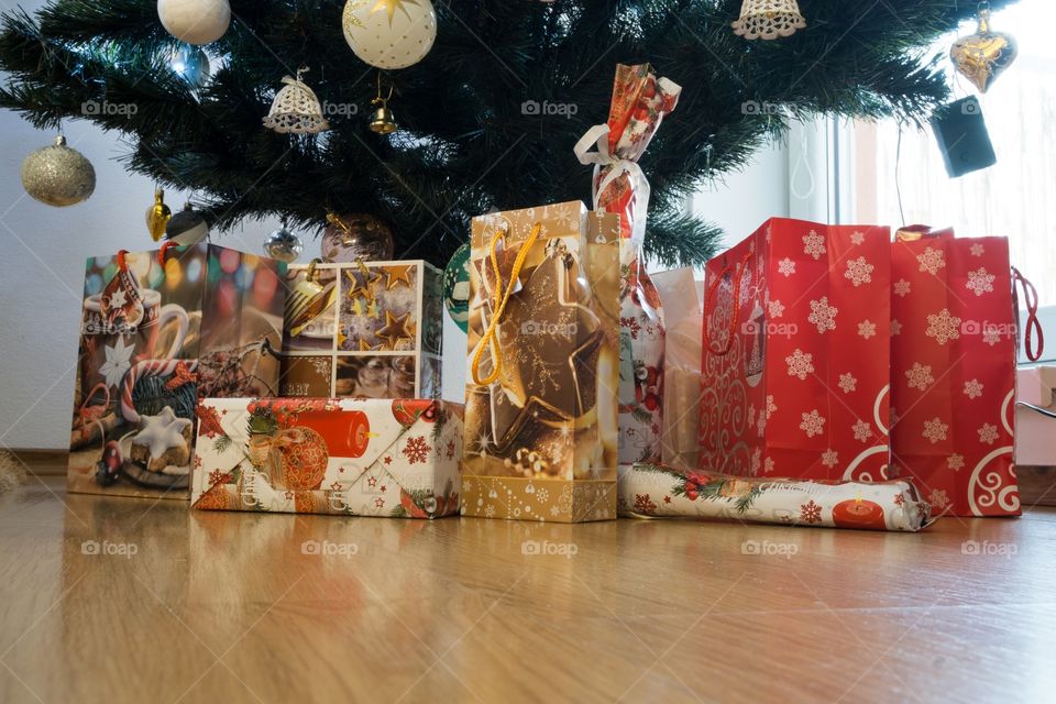Christmas presents under the tree