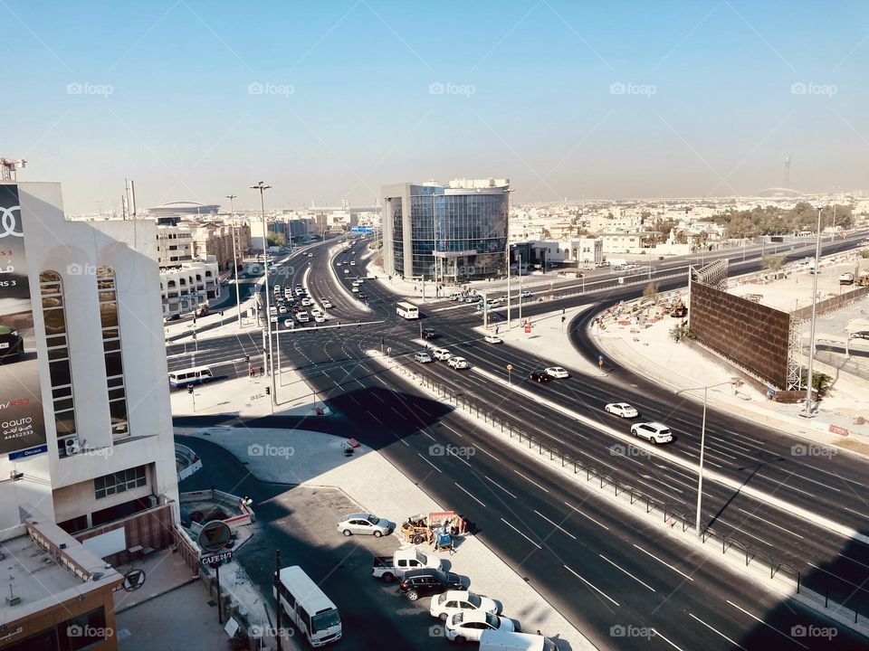Empty road Doha Qatar 
