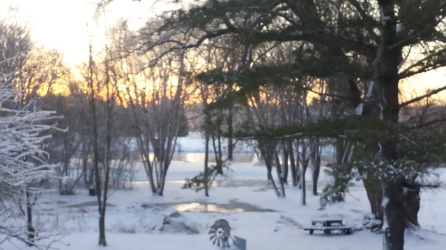 Winter Wonderland in Spring. We live on the river...had storm come through over the past two days.  It's Spring!   Wisconsin and Mother Nature.