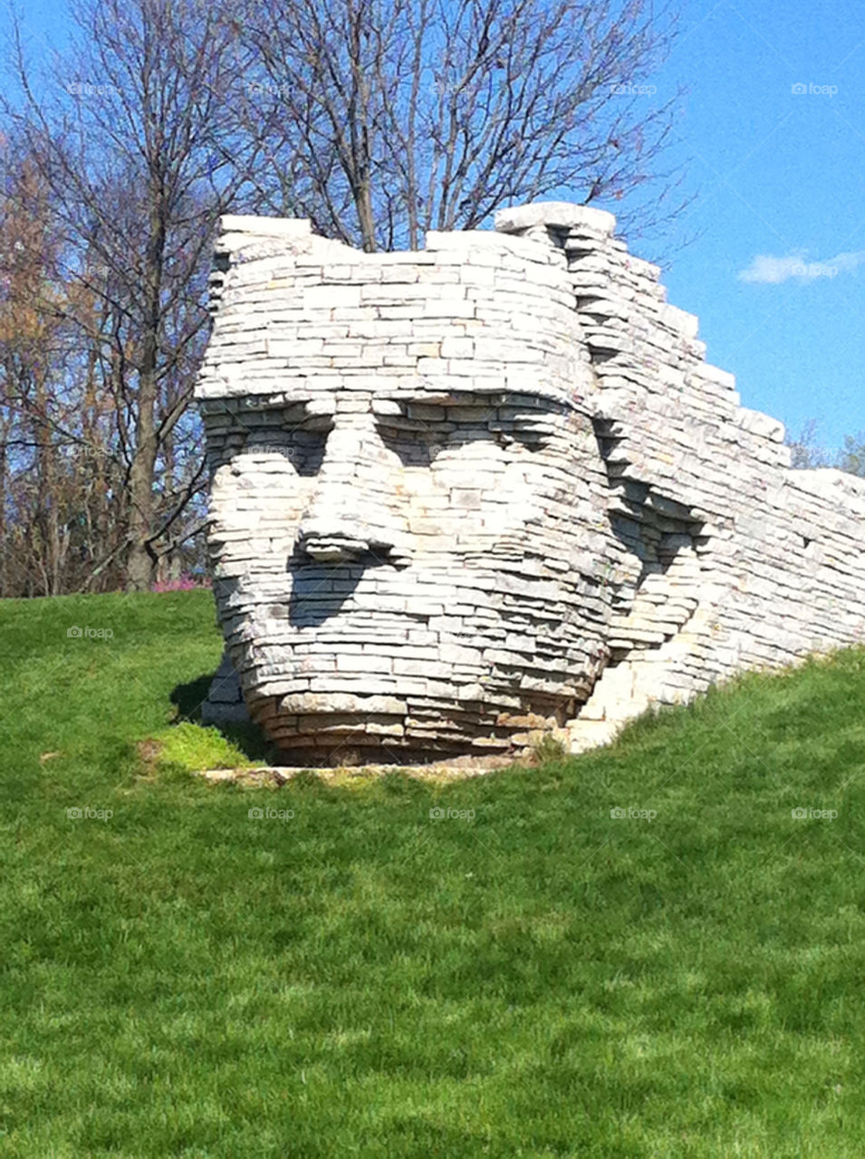 face statue park stones by joycoma