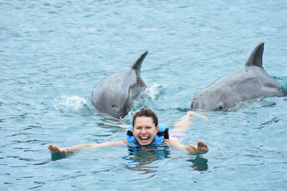 Swim with dolphins @ Cancun