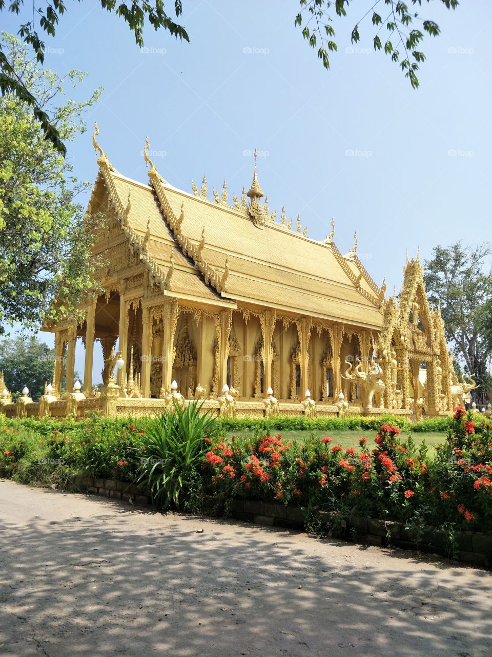The Church of gold riverside in Thailand