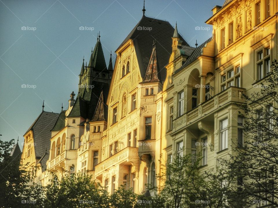 Sunset on the buildings