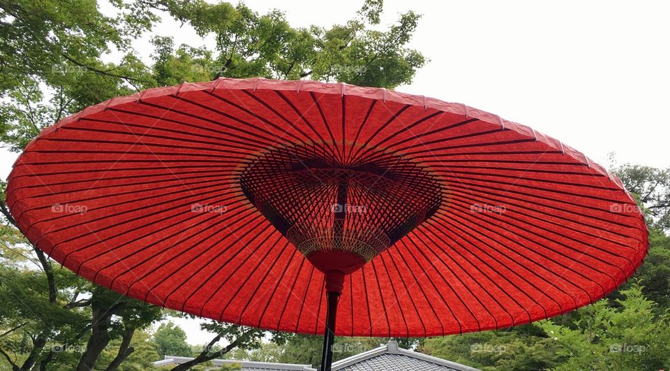 Red parasol in Japan
