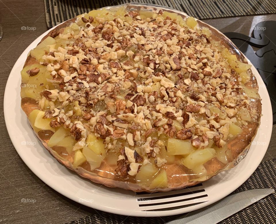 Homemade Apple and nuts pie