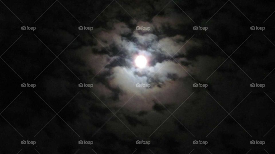 Moonlight in clouds