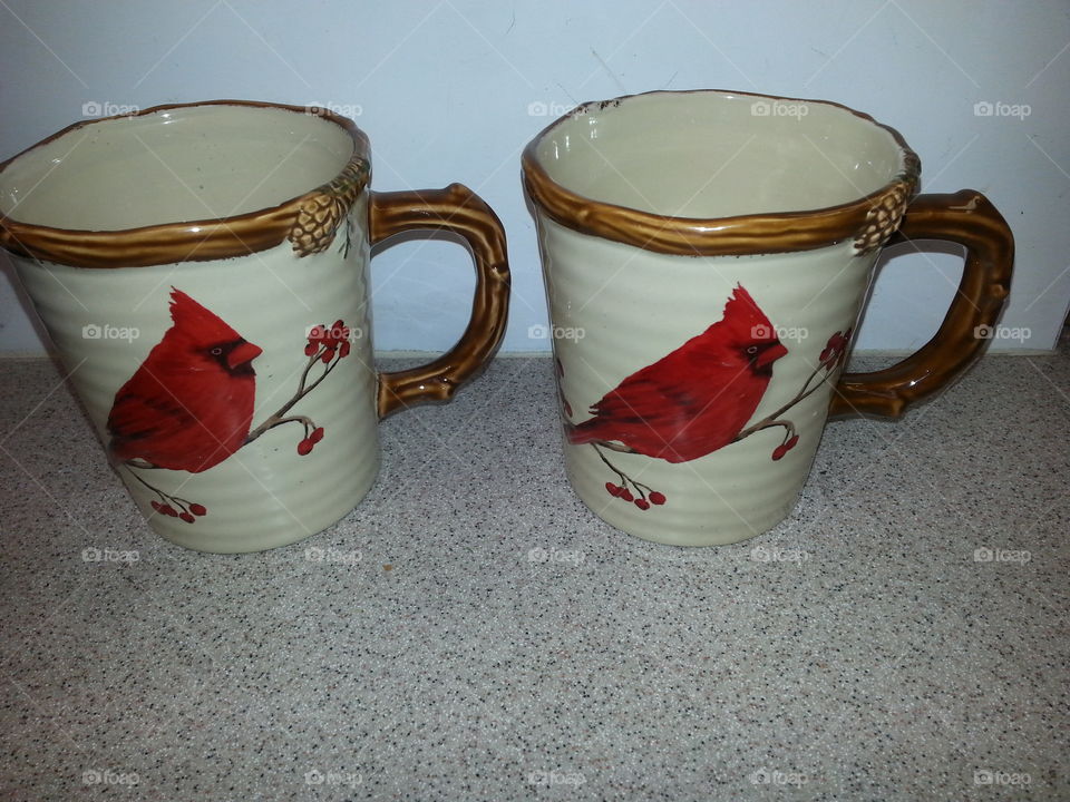 coffee cups. cardinal