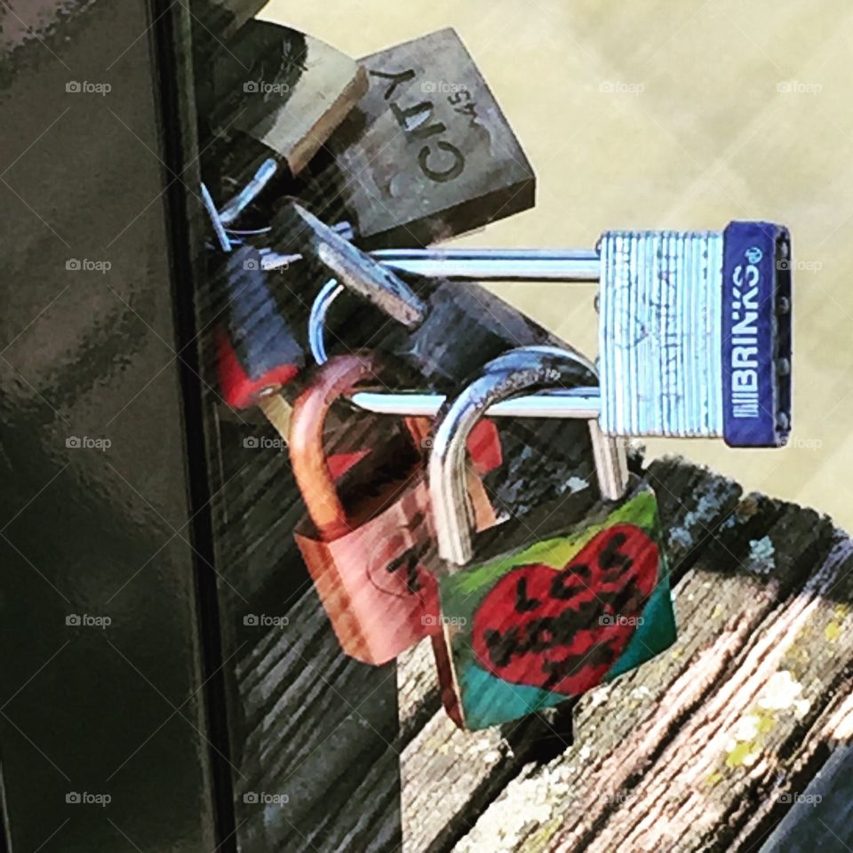 Paris love locks on the River Seine. Not sure this is the official bridge, but lovely just the same.