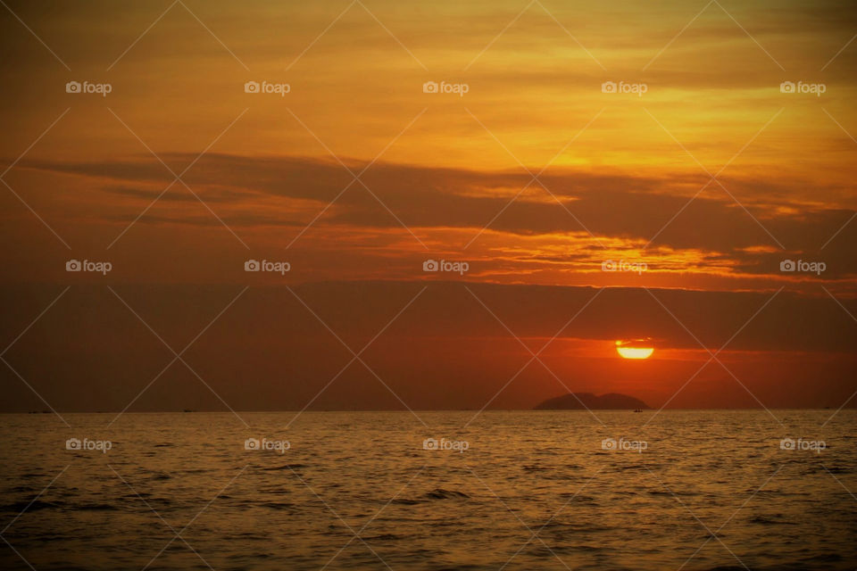 beach sunset sand sea by MrNui