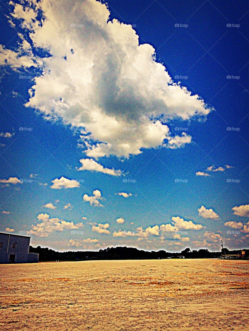 Empty lot blue sky
