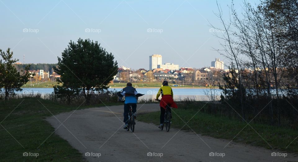 people riding bike