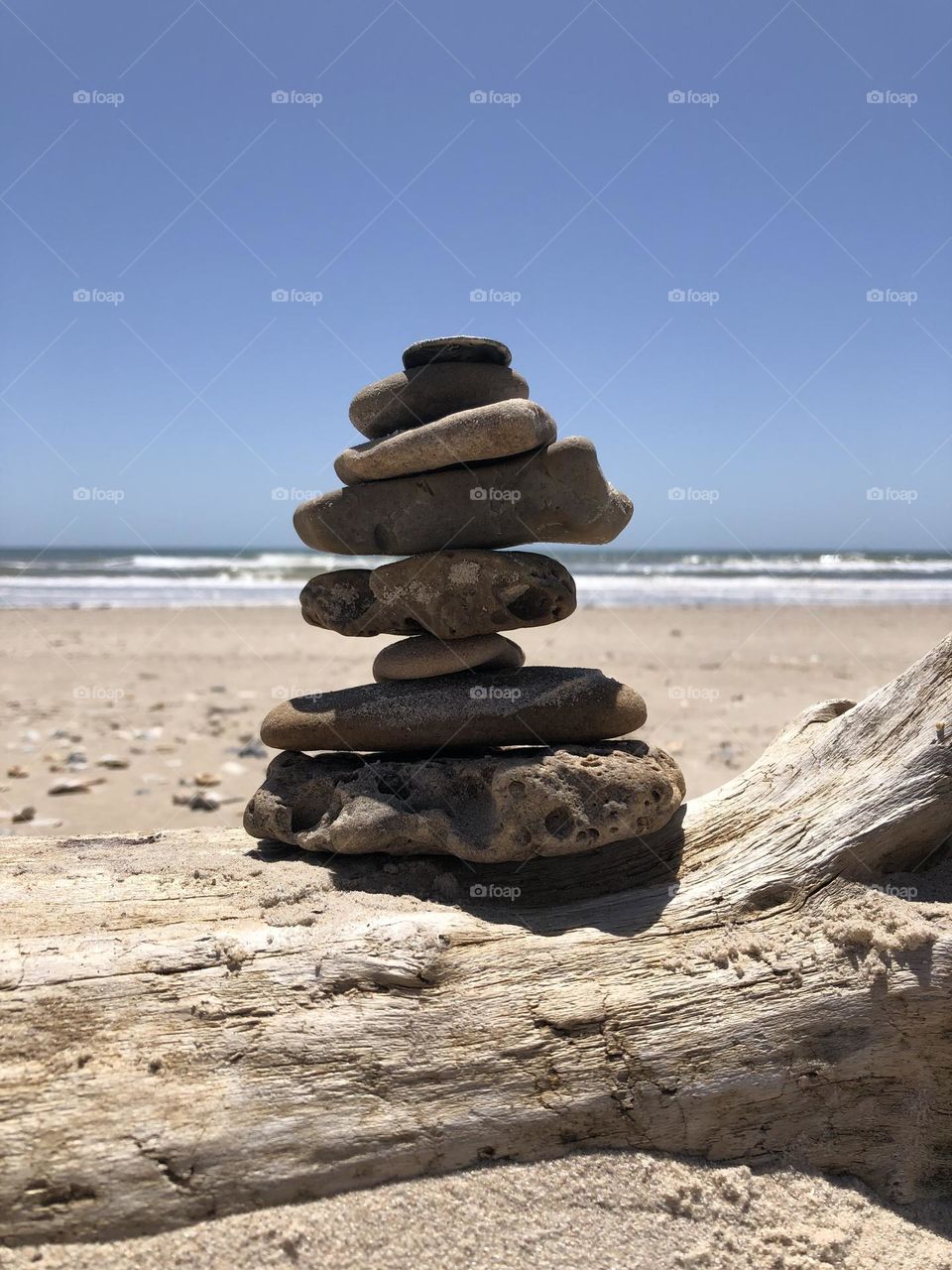 Built my own rock tower at Matagorda, it was fun and challenging because it should be called rock Jenga!