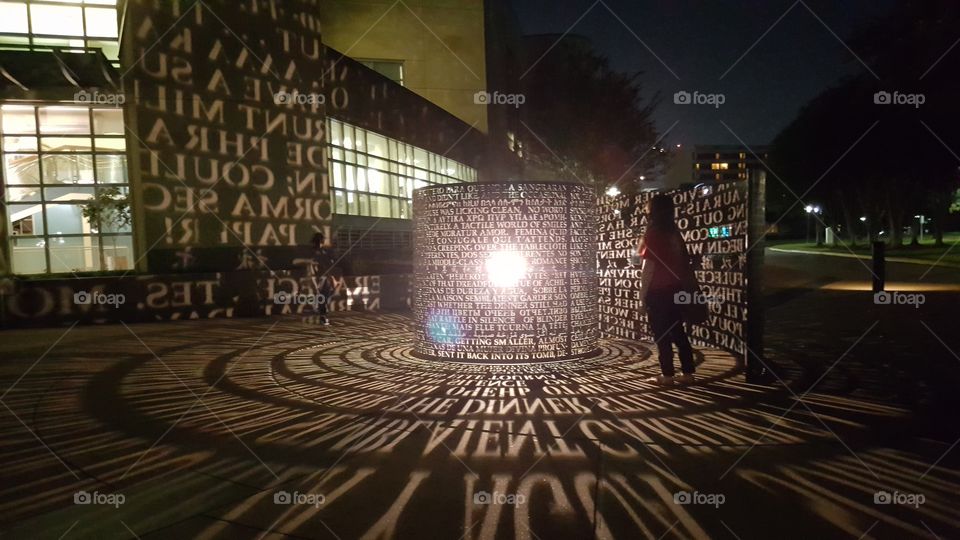 University of Houston library literary sculpture