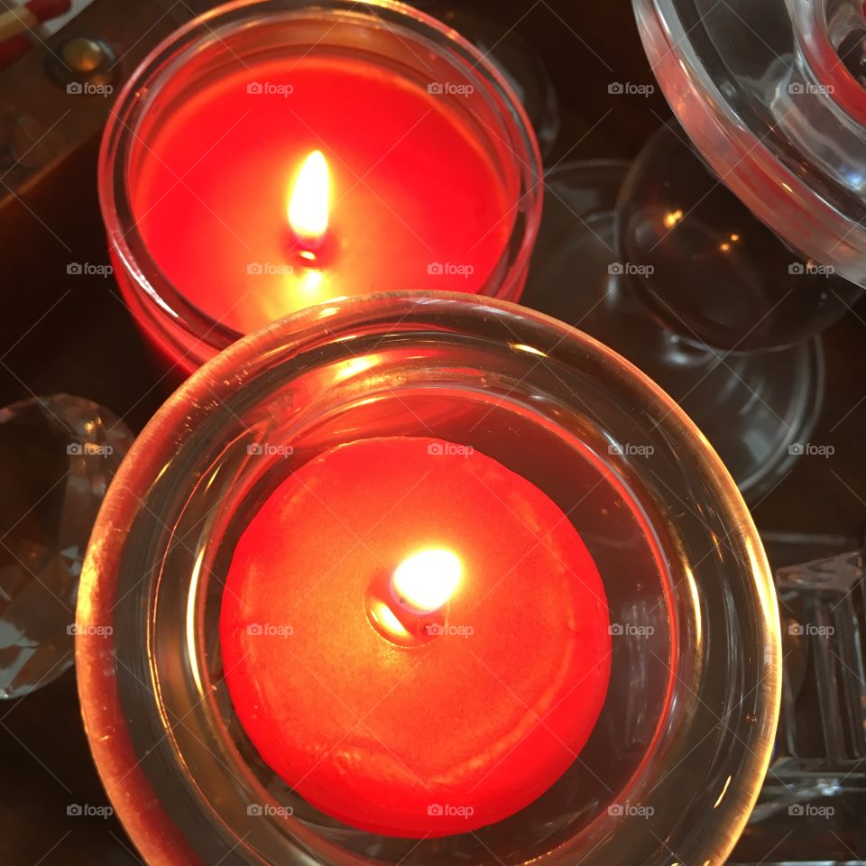 Candles glow 