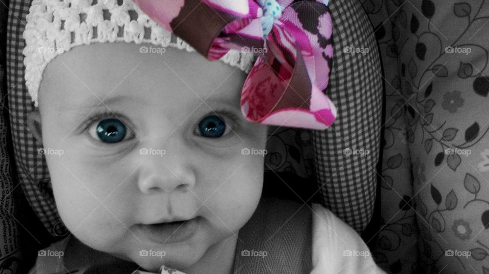 Blue eyed baby girl
