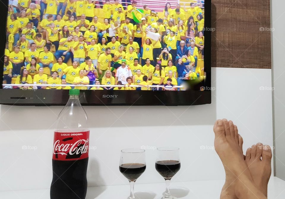 Coca-Cola and a good game.