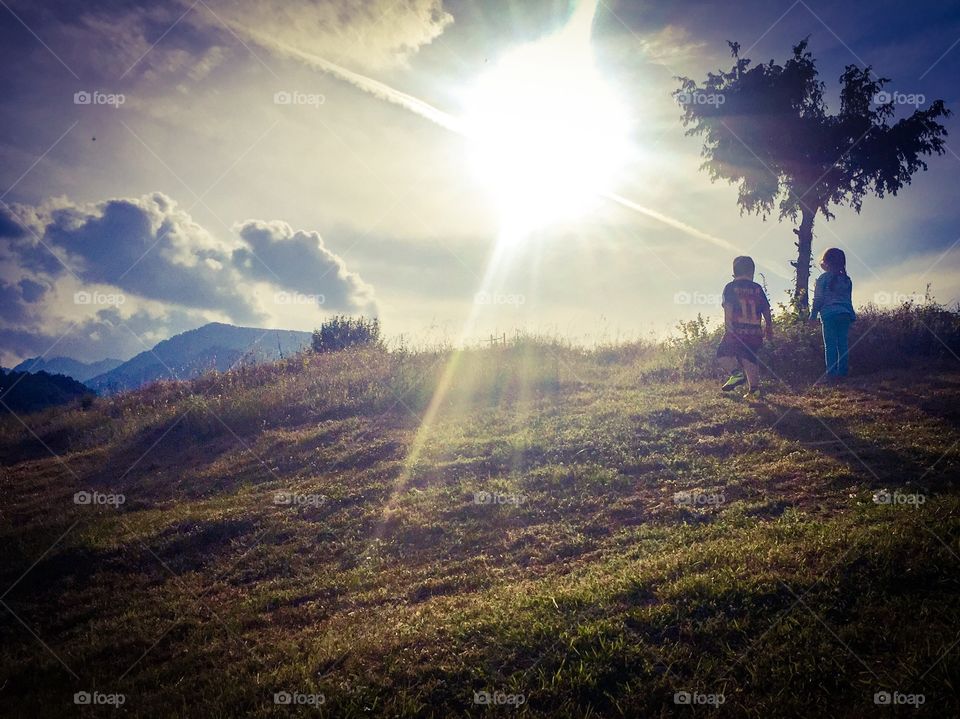 Mountain golden hour. Golden hour at Olympus mountain.